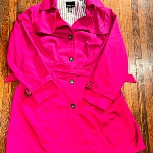 Cynthia Rowley 1X Fuchsia Trench Coat